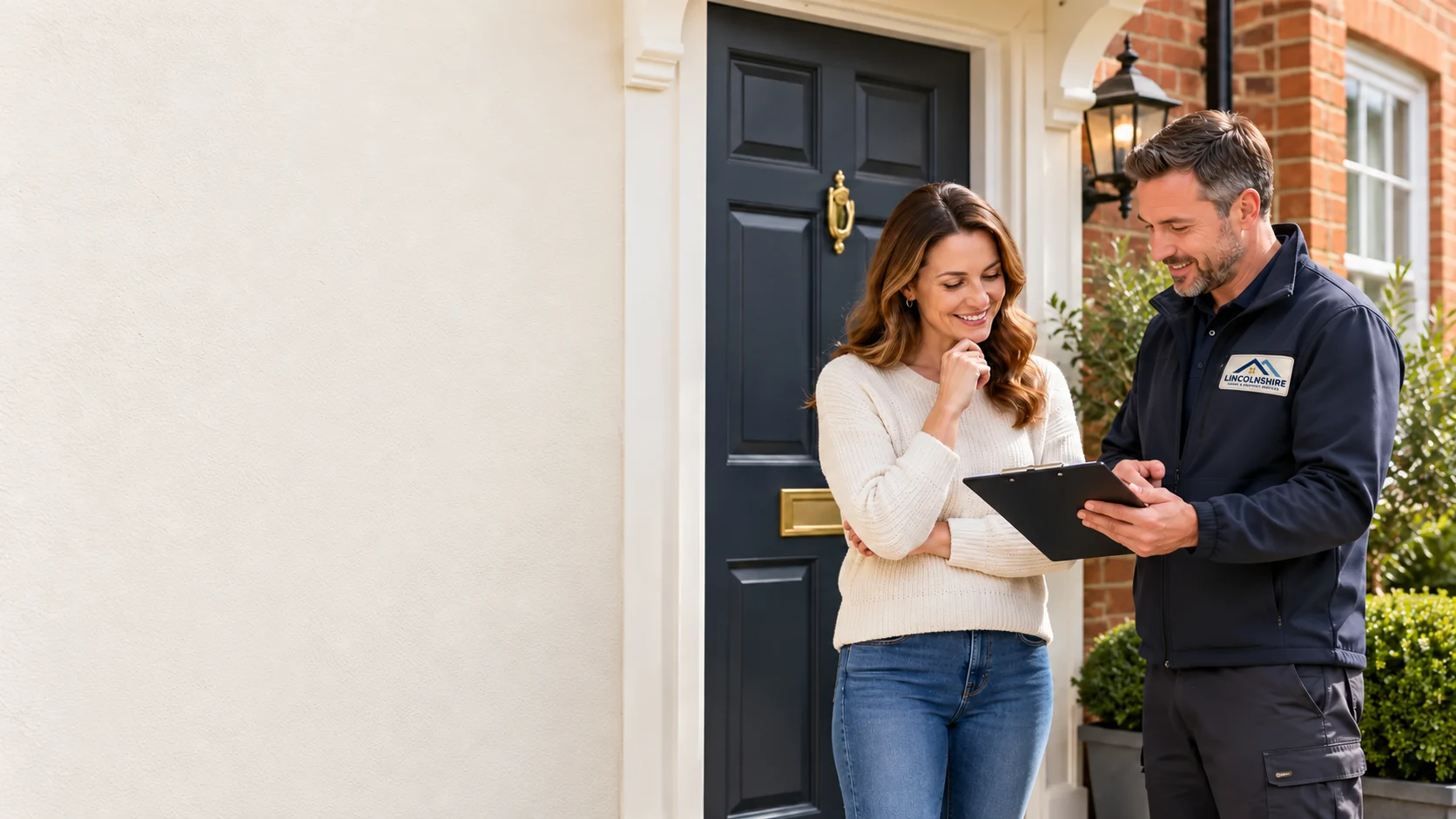 Illustrative property owner discussing a condition report