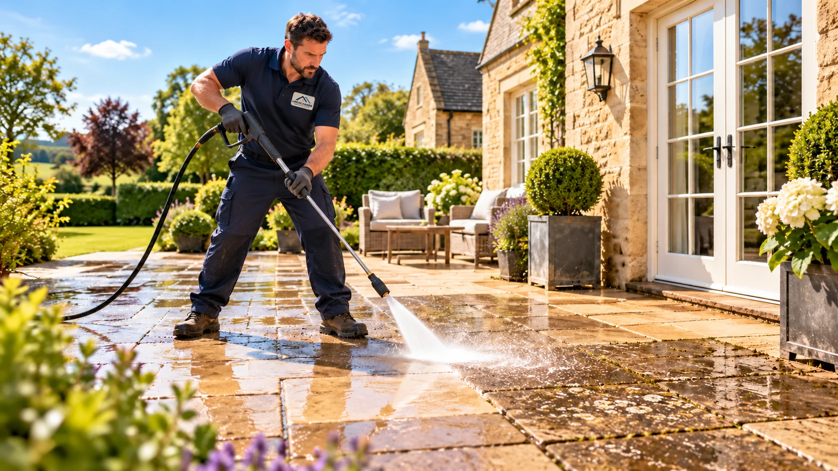 Illustrative scene: Driveway & patio cleaning